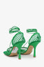 Bottega Veneta Green Stretch Lace Up Net Heels Size 39