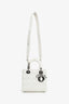 Christian Dior 2021 White Cannage Lambskin Small Lady Dior with Strap
