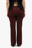Etro Red/Black Wool Cotton Plaid Tapered Pants Size 46