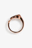 Hermès 18k Rose Gold and Diamond 'Galope' Bangle Ring Size 53