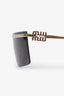 Miu Miu Gold Metal Rectangle Shield Sunglasses