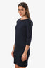 Alice and Olivia Navy Blue Knit 3/4 Sleeve Shift Dress Size 4