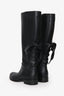 Valentino Black Tied Bow Back High Boots Size 37