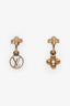 Louis Vuitton Gold Tone Blooming Drop Earrings