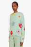 Acne Studios Green Flowers Oversized Furry Sweater Size XS
