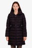 Moncler Black Quilted Flammette Long Down Coat Size 1