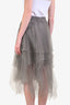 Brunello Cucinelli Grey Tulle Midi Skirt Size 2