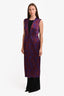 Dries Van Noten Purple/Burgundy Paisley Drawstring Vest Size 40
