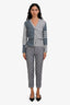 Thom Browne Grey Tonal Check Pattern Trousers Size 0