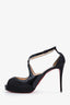 Christian Louboutin Black Black Patent Leather Glitter Mira Bella Sandals Size 39