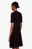 Sandro Black Knit 'Alyssa' Flared Mini Dress Size 42