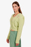Alessandra Rich Green Alpaca Wool-Blend Cropped Sweater + Cardigan Set Size 40