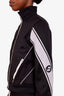 Gucci Black/White Interlocking G-embroidered Zip-up Sweatshirt Size XS