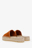 Gucci Brown Embroidered GG Espadrille Slides Size 38