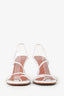 Amina Muaddi White Strappy Sandal Heels Size 38