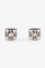 Bvlgari 18K White Gold Sugarloaf Cabochon Citrine Pyramid Stud Earrings