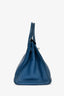 Hermès 2003 Clemence Leather Bleu de Galice Birkin 35