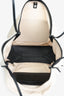 Jil Sander Black/Beige Leather Trim Canvas Shoulder Bag
