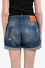 DSquared Blue Denim Dark Wash Distressed Jean Shorts Size 40