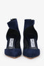 Jimmy Choo Navy Blue Suede Taris 85 Pumps Size 36