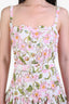 Oscar de la Renta 2024 Pink/White Embroidered Floral Belted Flare Mini Dress Size 6