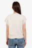 Hermès SS23 Cream Wool Textured V-neck Short Sleeve Sweater Size 34