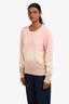 Veronica Beard Pink/Cream/Beige Tie Dye Cotton Crewneck Sweater Size XS