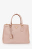 Prada 2013 Blush Saffiano Double Zip Medium Galleria Tote with Strap