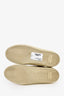 Saint Laurent Cream Canvas Logo Distressed Sneaker Size 37