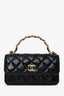 Pre-loved Chanel™ 2023 Black Quilted Lambskin Top Handle Phone Holder GHW