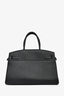 DeMellier Black Grained Leather 'Hudson Midi' Tote Bag