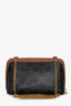 Celine Brown Coated Canvas Triomphe Clutch on Chain