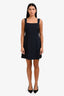 Theory Navy Linen Blend Square Neck Mini Dress Size 6