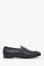 Gucci Black Leather Jordaan GG Embossed Loafers Size 37