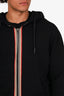 Burberry Black Lexington Icon Stripe Tape Detail Zip-up Hoodie Size M Mens