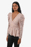 ASTR the Label Nude Lace Poof Sleeve Blouse Size XS