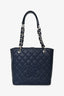 Pre-loved Chanel™ 2009 10 Navy Caviar Petite Shopping Tote SHW