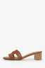 Hermès Brown Leather 'Oasis' Heeled Sandals Size 37.5