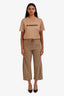 'S Max Mara Camel Wool Straight Leg Trousers Size 6