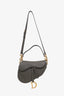 Christian Dior Olive Taupe Grained Calfskin Saddle Bag with Strap