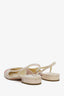 Pre-loved Chanel™ Pink Leather Cap Toe Slingback Sandals Size 36.5