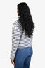 Haut à manches longues rayé blanc et noir à sequins, taille XS