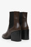 Dries Van Noten Brown/Black Leather Block Heel Ankle Boots Size 38