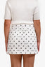Givenchy White/Black Denim Monogram Logo Mini Skirt Size 38