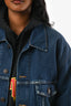Balenciaga Blue Denim 'You are the world' Jacket Size 36