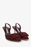 Manolo Blahnik Burgundy Suede Buckle Slingback Heels Size 36