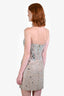 Sherri Hill Nude Crystal Beaded Corset Mini Dress Size 4