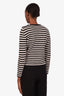 Max Mara Blue/White Striped Virgin Wool Cashmere Crewneck Sweater Size M