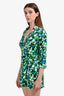 Diane von Furstenberg Green Floral Wrap Romper Size 4