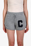 Celine 2022 Grey Wool Cashmere Blend 'C Sporty' Shorts Size XS